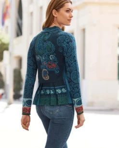 IVKO Jacquardjacke Paisley Blue