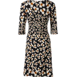 KD Jersey-­Kleid Abstract Flowers