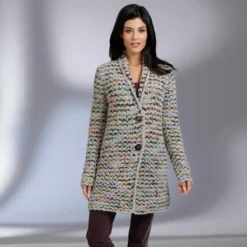 Kero Design Multicolor-Handstrick-Longcardigan