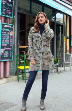 Kero Design Multicolor-Handstrick-Longcardigan