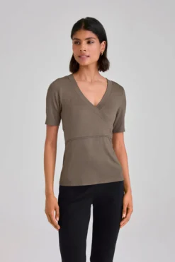 Kurzarm-Wickel-Shirt