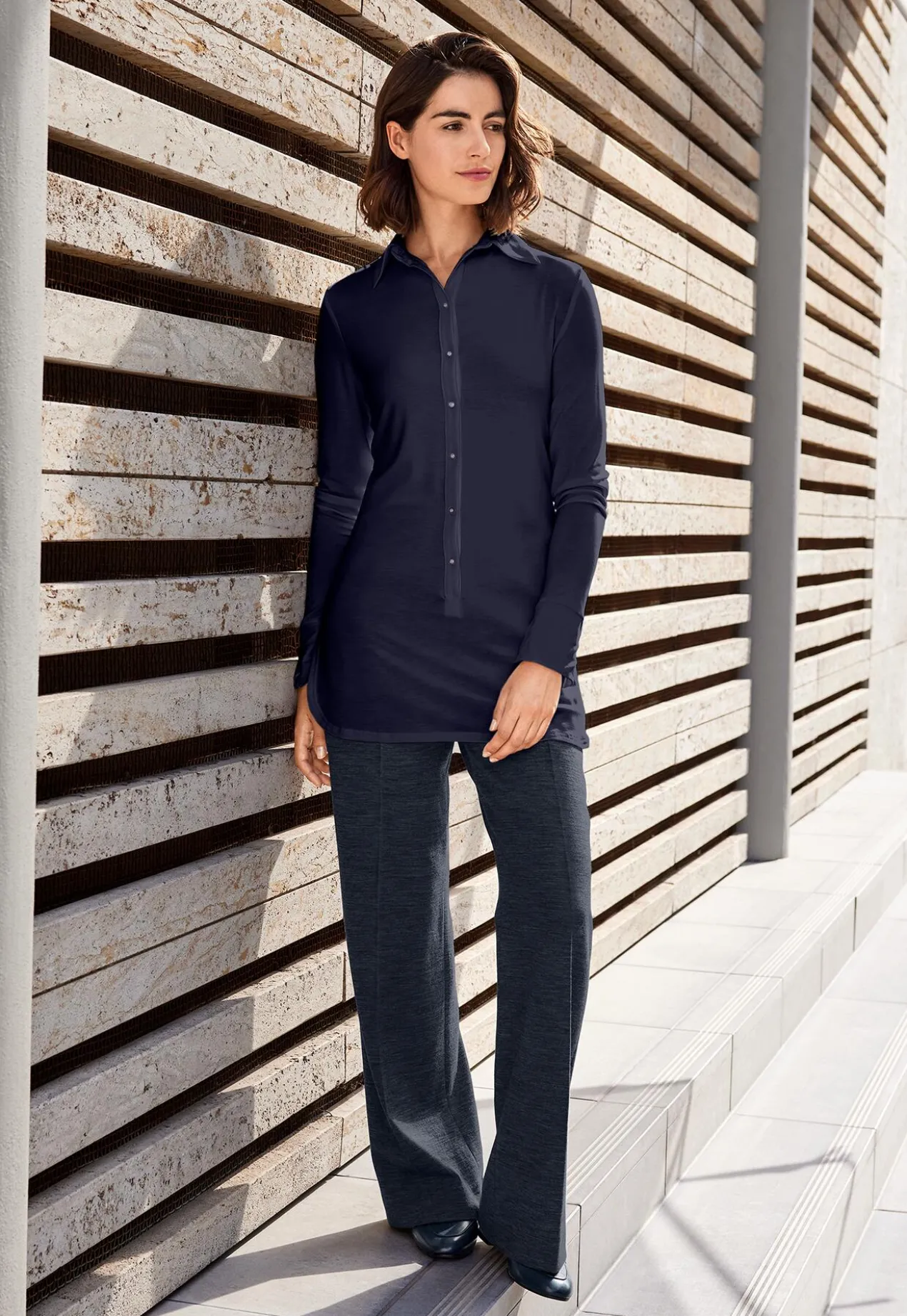LaSalle Amsterdam Tencel™-Long-Bluse