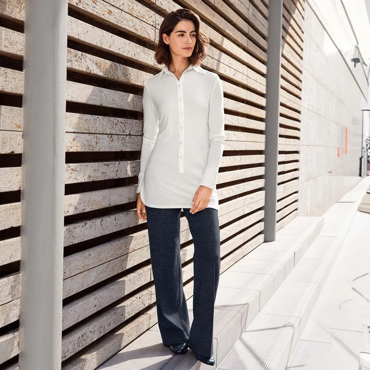 LaSalle Amsterdam Tencel™-Long-Bluse