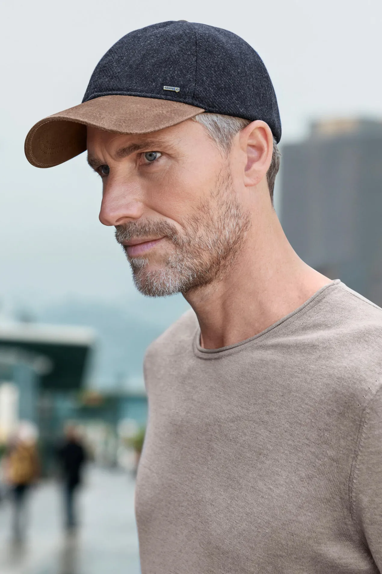 Leder-Tweed-Cap