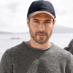 Leder-Tweed-Cap