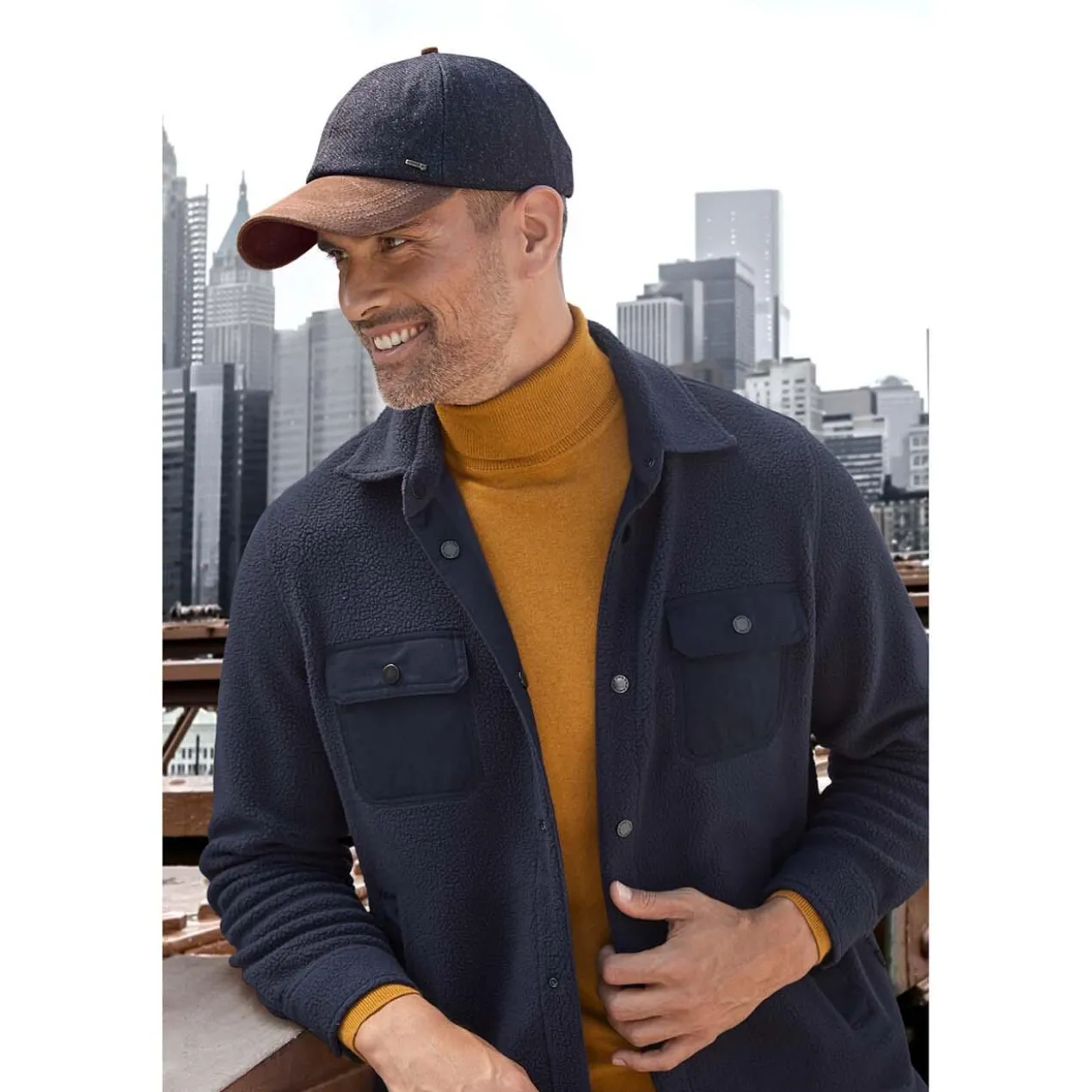 Leder-Tweed-Cap