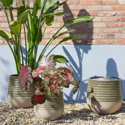 Leichte Übertöpfe im Keramikdesign, 3er-Set