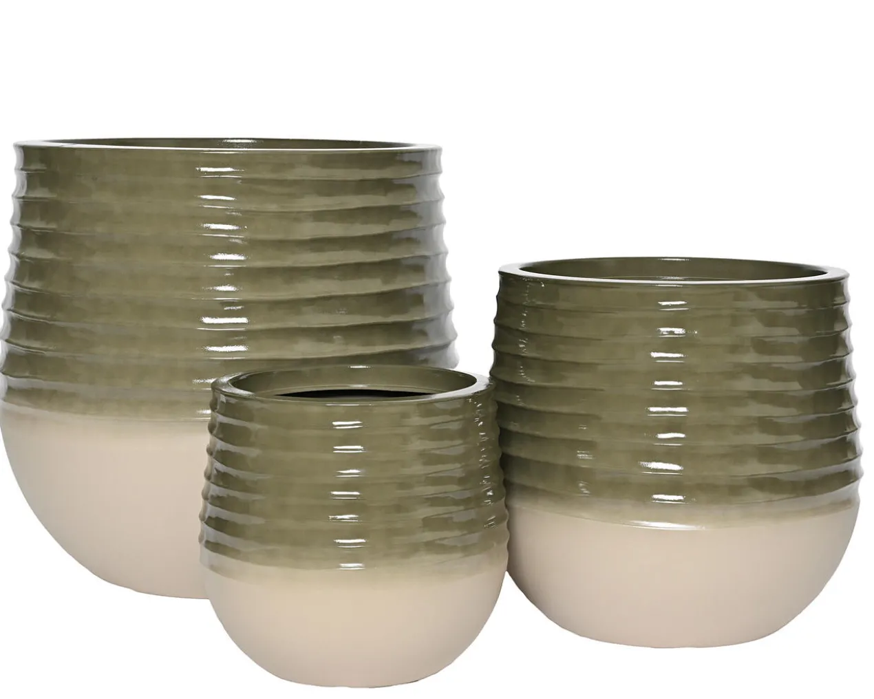 Leichte Übertöpfe im Keramikdesign, 3er-Set