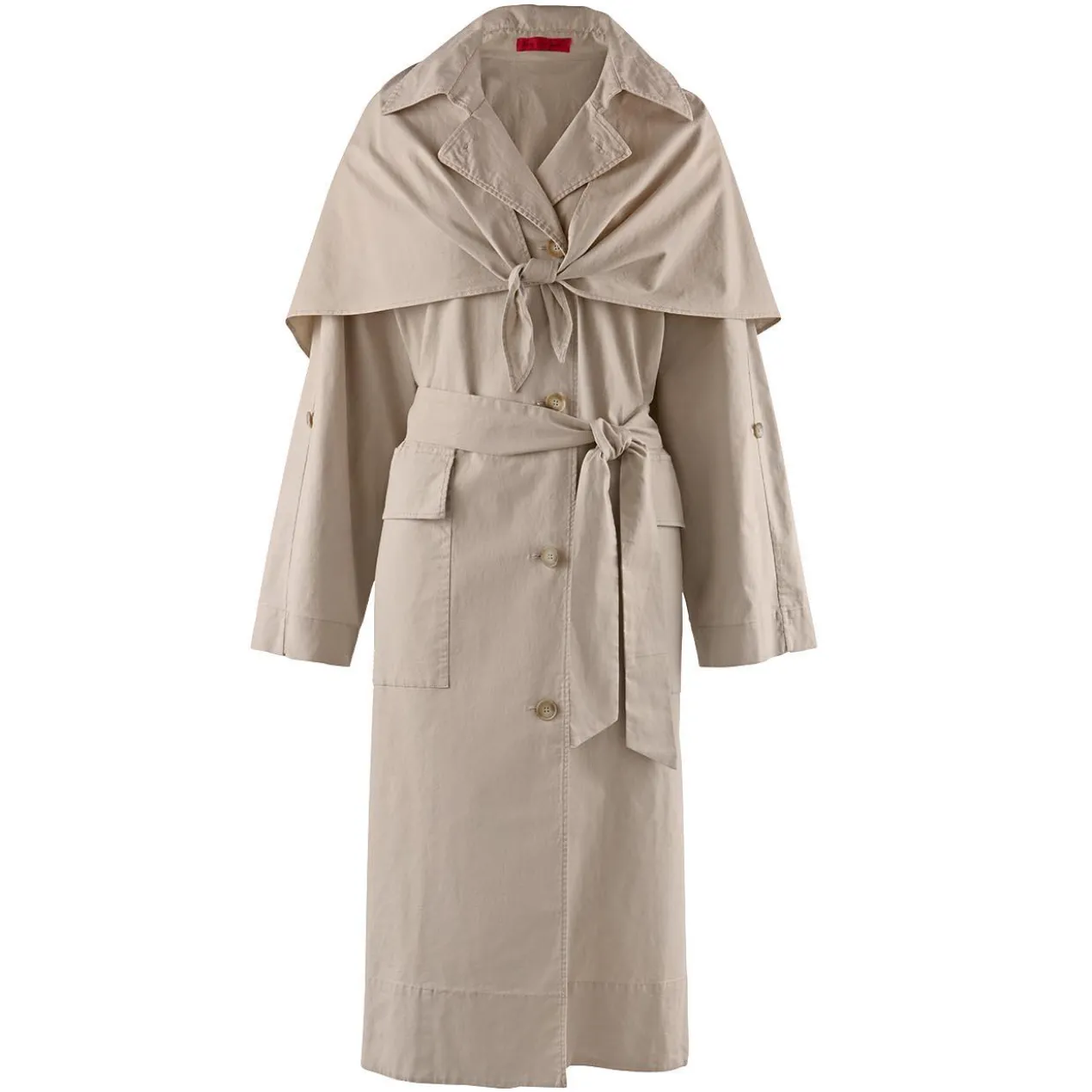 Leinen/Baumwoll-Sommer-Trenchcoat