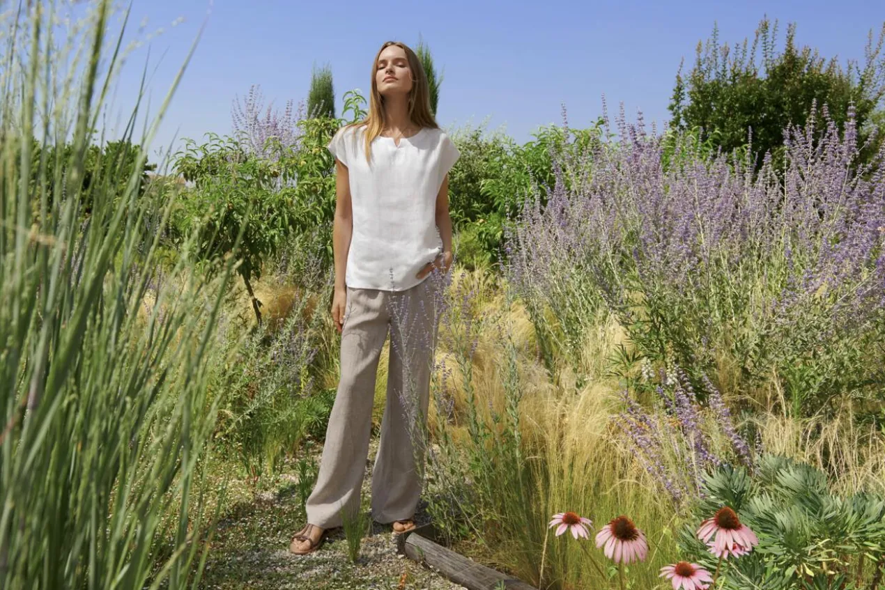 Leinen-Loungewear-Ensemble
