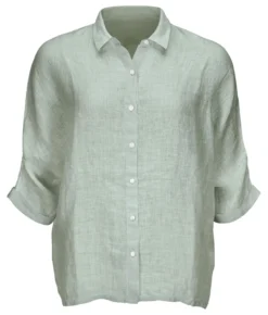 120% Lino Leinen-Jersey-Blusenshirt