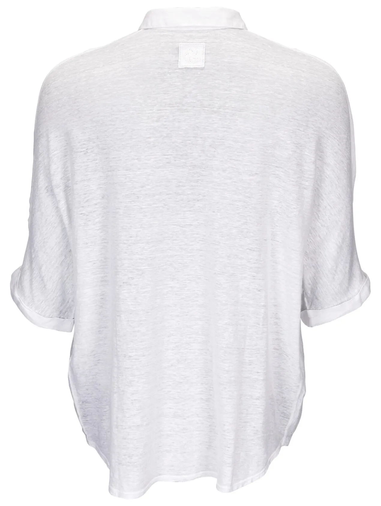 120% Lino Leinen-Jersey-Blusenshirt