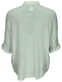 120% Lino Leinen-Jersey-Blusenshirt