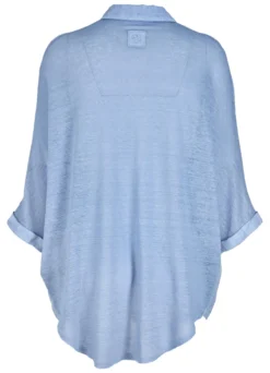 120% Lino Leinen-Jersey-Blusenshirt