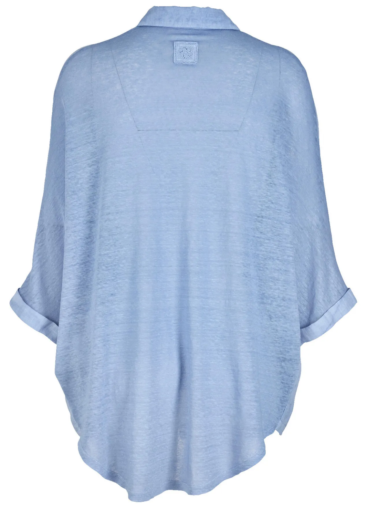120% Lino Leinen-Jersey-Blusenshirt