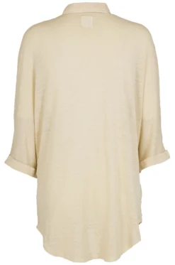120% Lino Leinen-Jersey-Blusenshirt