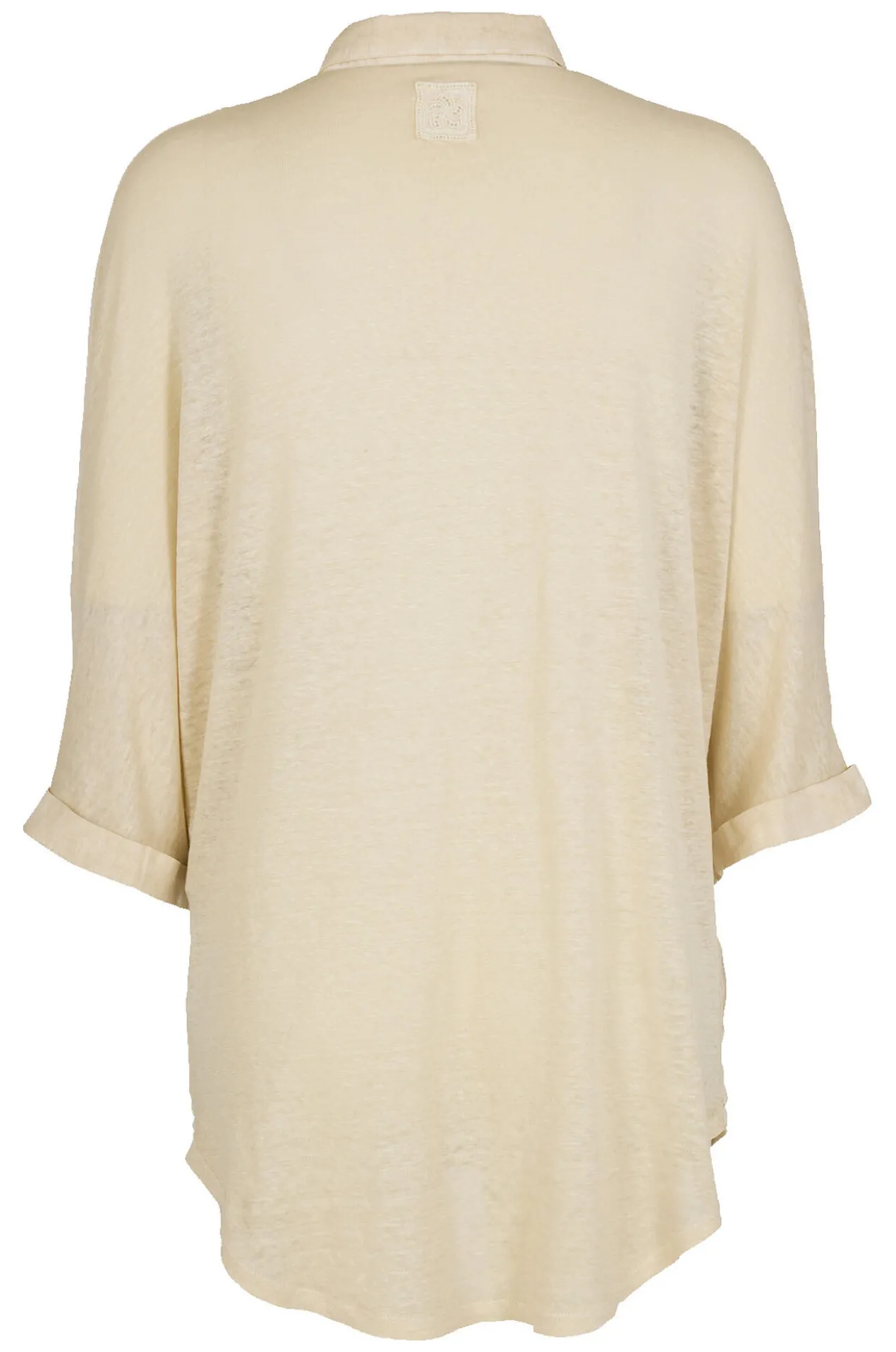 120% Lino Leinen-Jersey-Blusenshirt