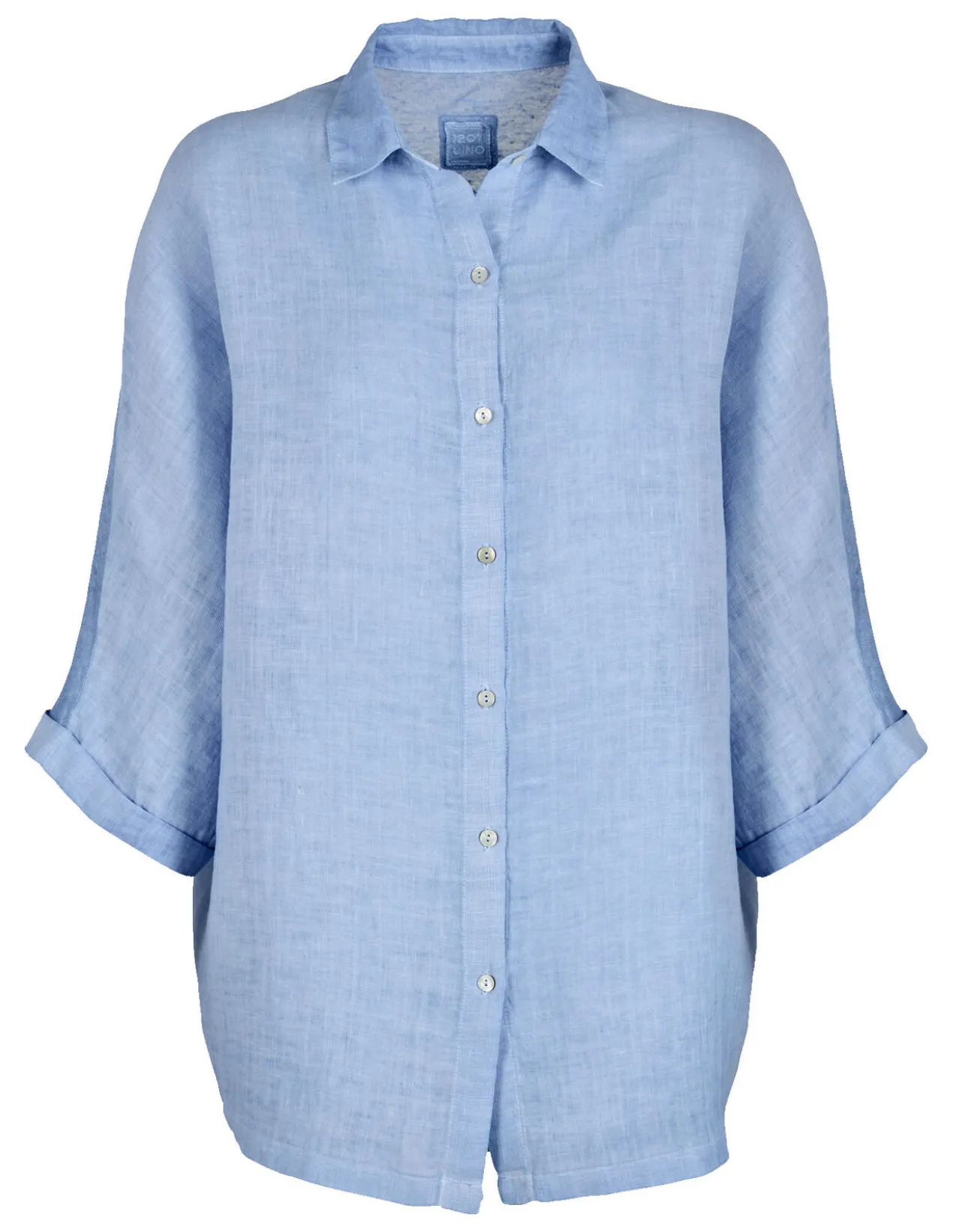 120% Lino Leinen-Jersey-Blusenshirt