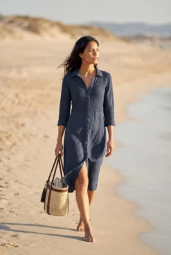 120% Lino Leinen-Kombi-Kleid