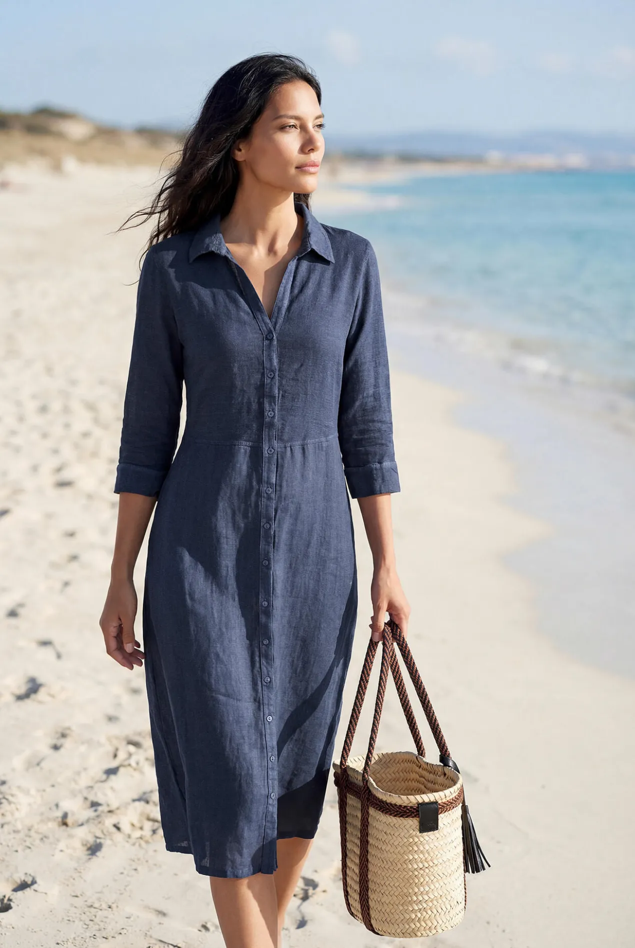 120% Lino Leinen-Kombi-Kleid