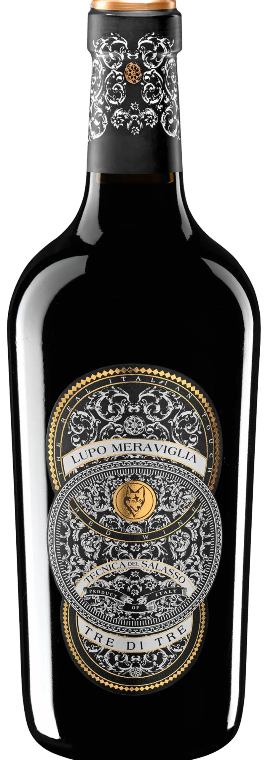 Lupo Meraviglia Rosso 2024, Tecnica del Salasso, Tre di Tre, Botter, Puglia IGT, Italien