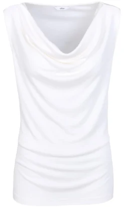 Merino-Tencel™-Wasserfallkragen-Top