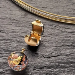 Muranoglas Vario-Collier, inkl. Einhängeclip und Wechselperle Day&Night