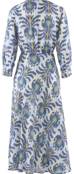 Nimo With Love Ikat-Kleid, Blau/Orange/Vanille