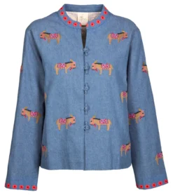 Nimo With Love Stickerei-Sommer-Jeansjacke