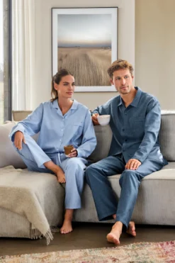 NOVILA Fischgrat-Flanellpyjama