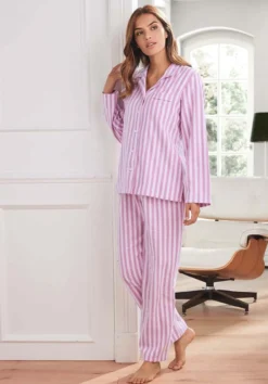 NOVILA Flanell-Pyjama Fischgrat