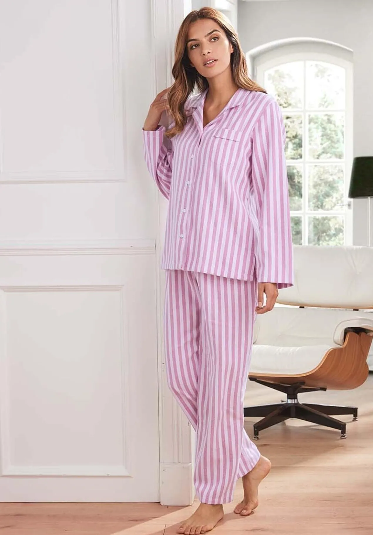 NOVILA Flanell-Pyjama Fischgrat