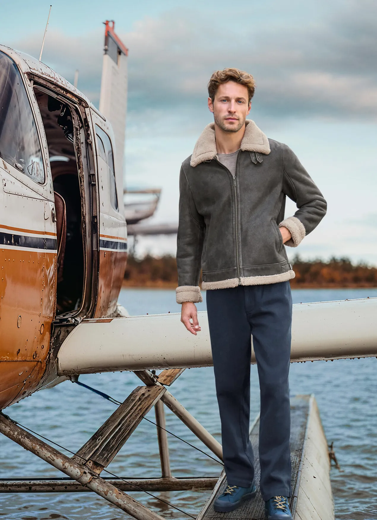 OCONI B3 Lammfell-Fliegerjacke