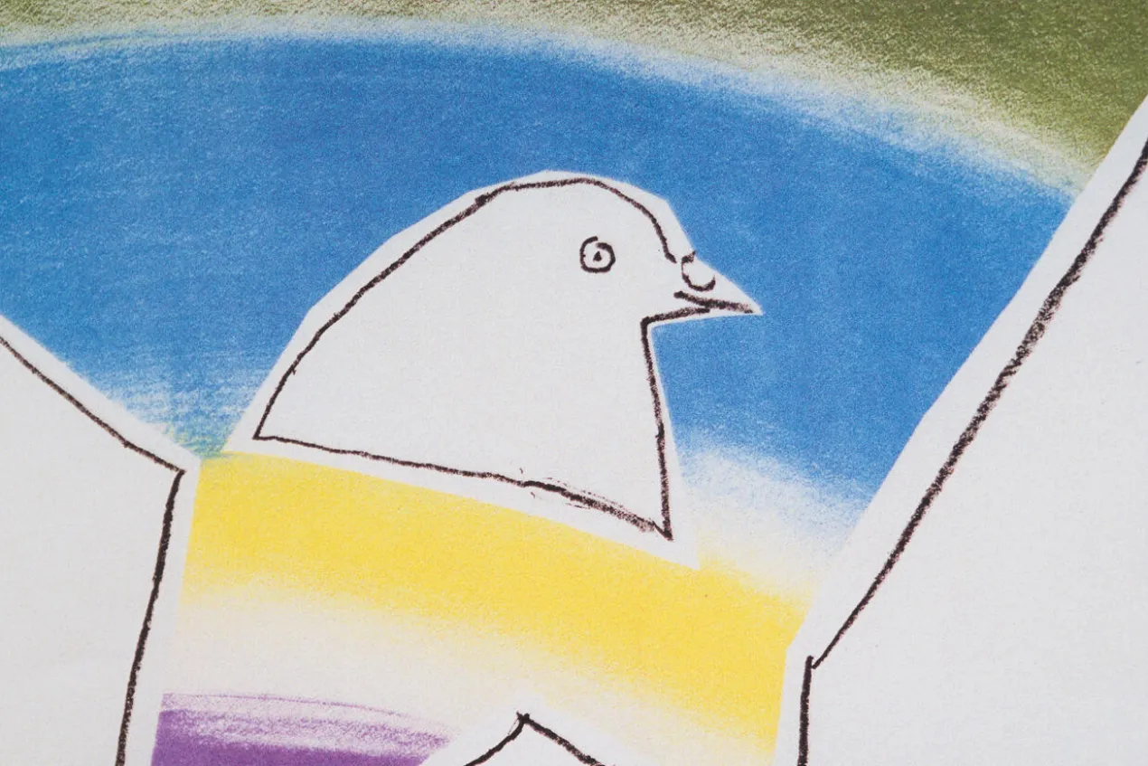 Pablo Picasso – Fliegende Taube im Regenbogen