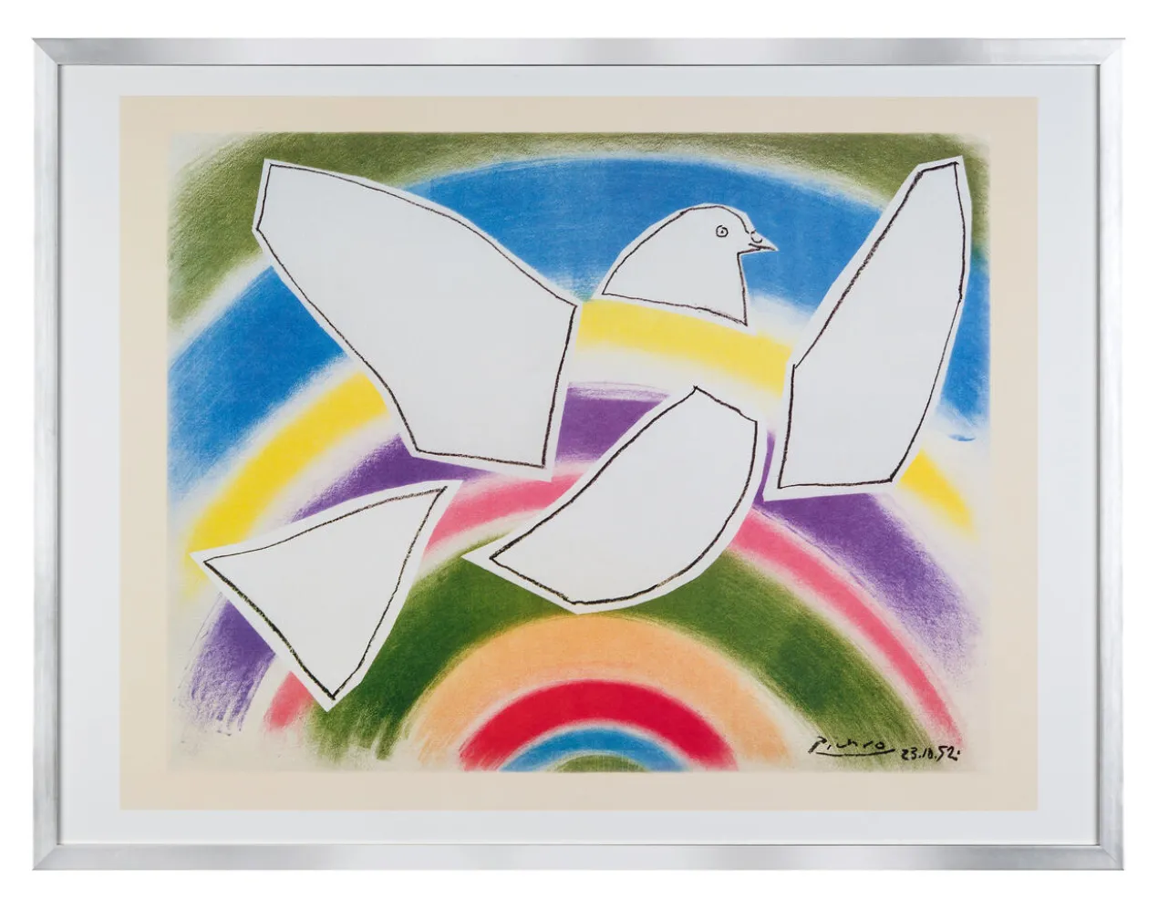 Pablo Picasso – Fliegende Taube im Regenbogen