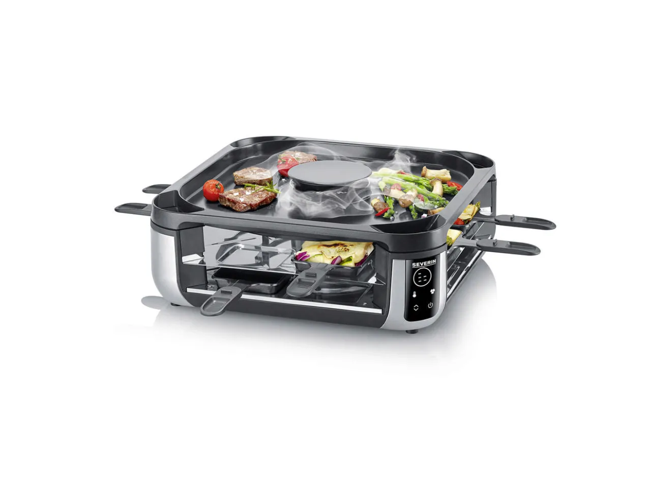 Raclette-Grill mit integriertem Rauchabzug