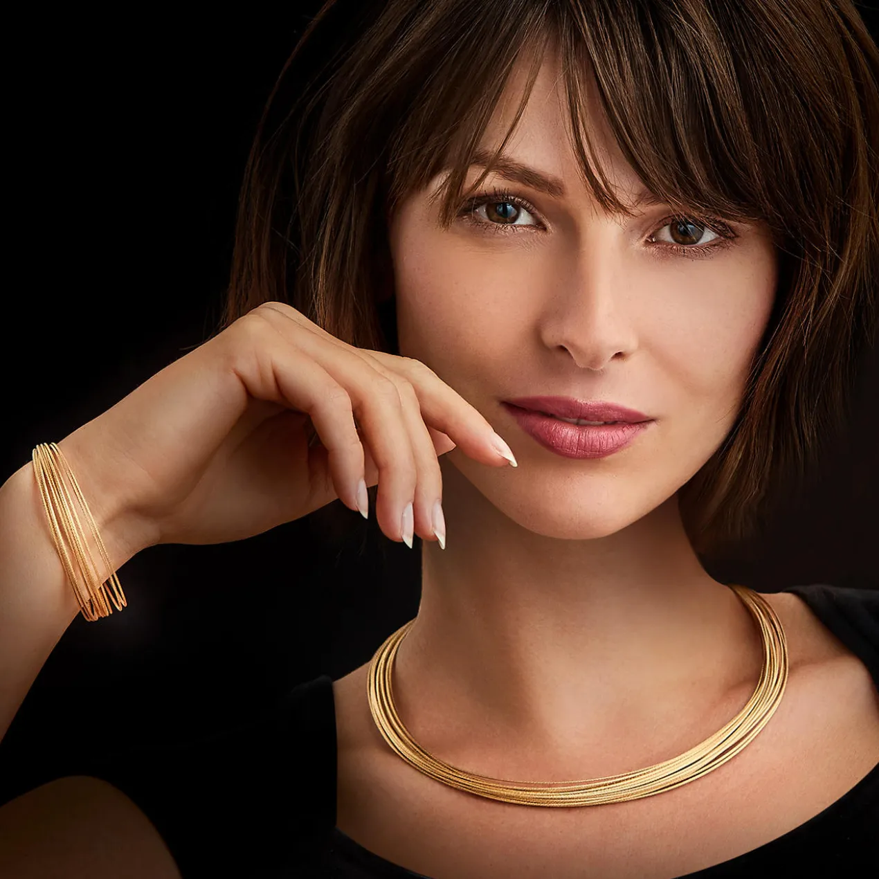 10-reihiges Gold-Armband oder 20-reihiges Gold-Collier