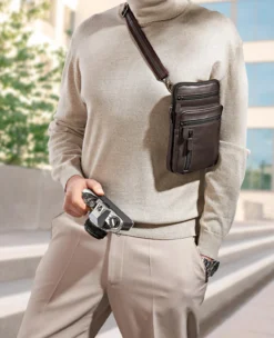 Rindleder-Gürteltasche mit RFID-Schutz