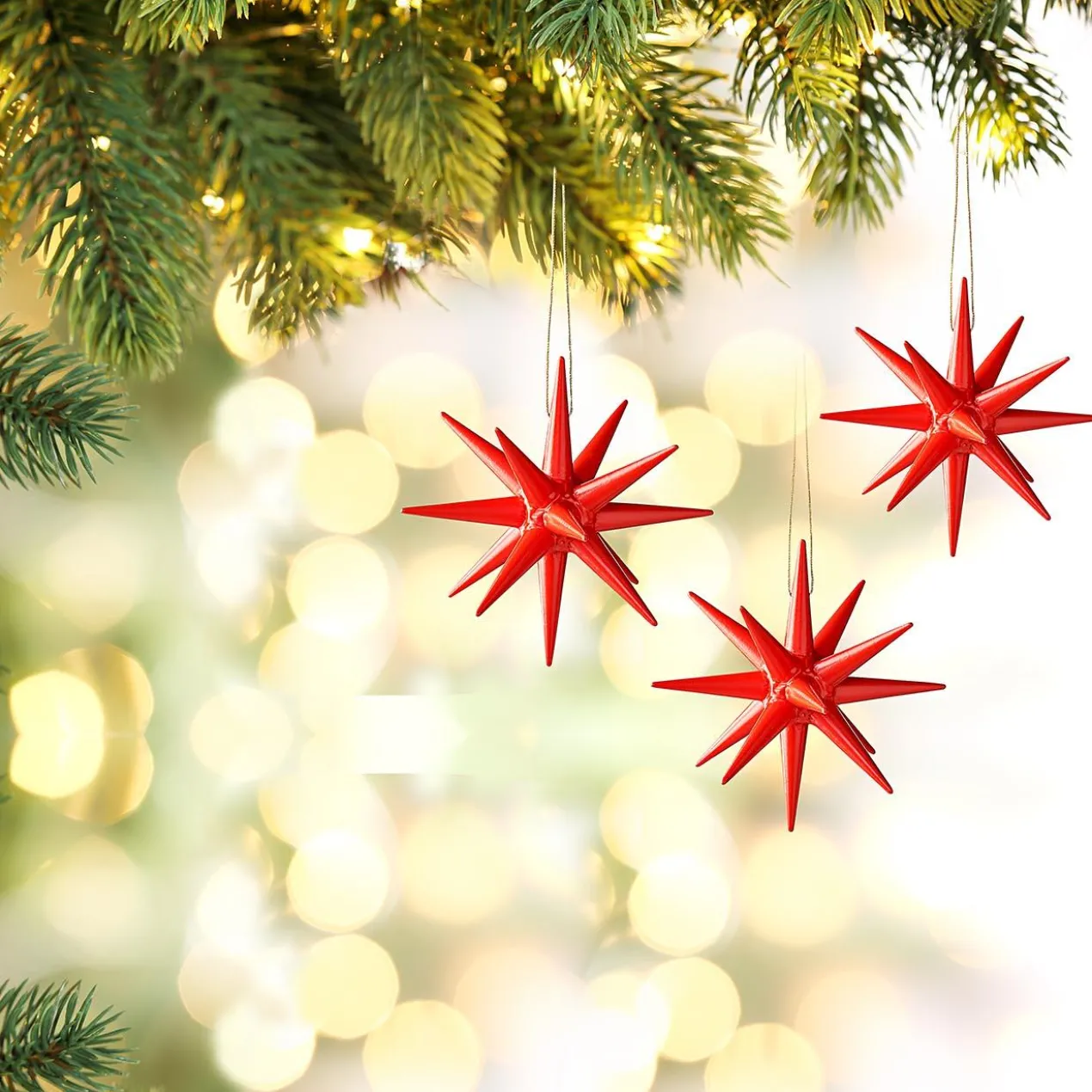 Seiffener Weihnachtssterne, 6er-Set