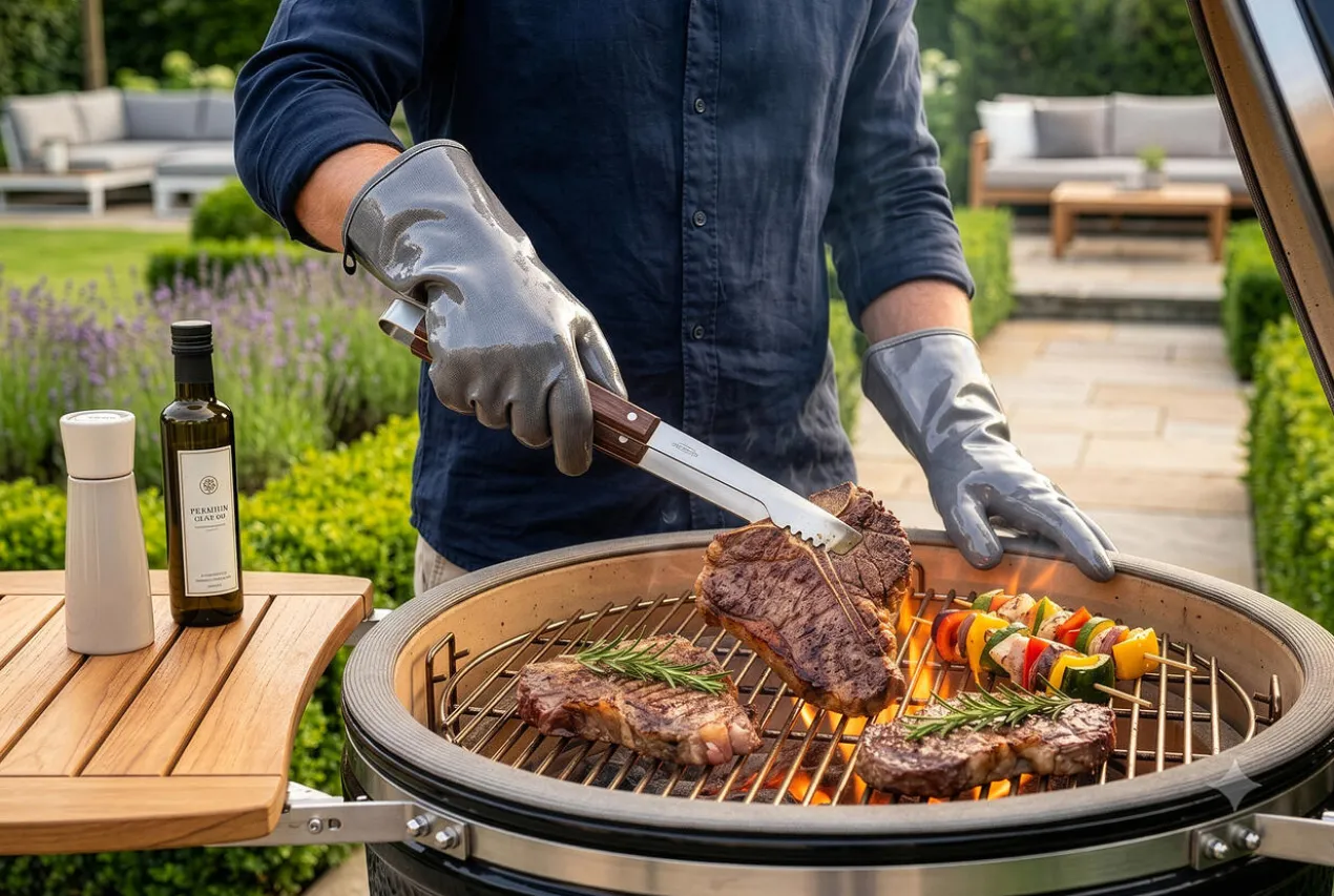 Silikon Grill- und Hitzeschutzhandschuhe, 1 Paar