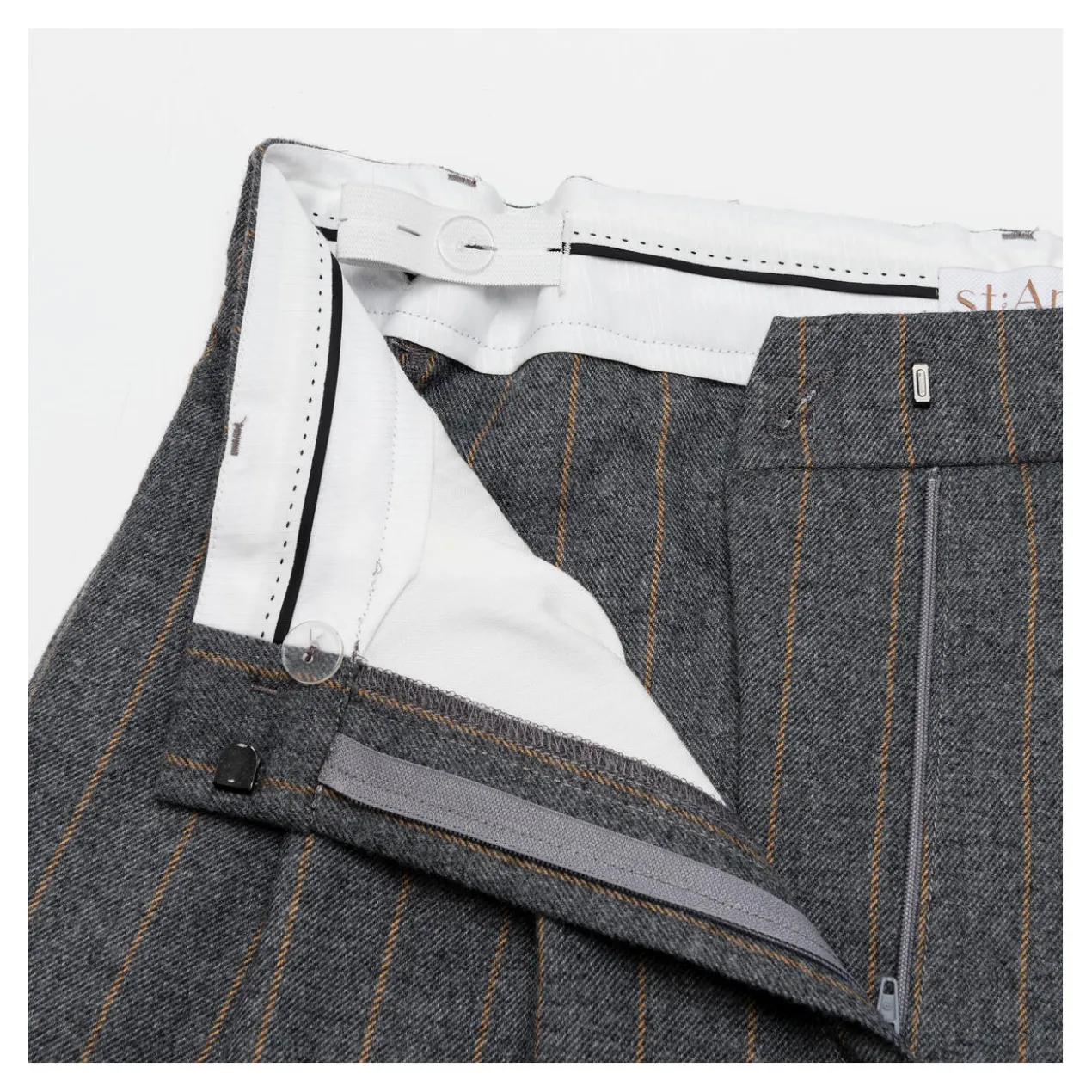 st.Ann Flexible Wide-leg-Nadelstreifenhose