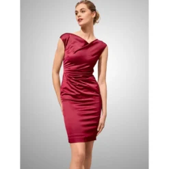 Swing Shift-Kleid, Kirschrot
