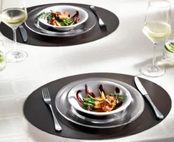 tableMat, 2er-Set, oval oder eckig, Braun/Schwarz
