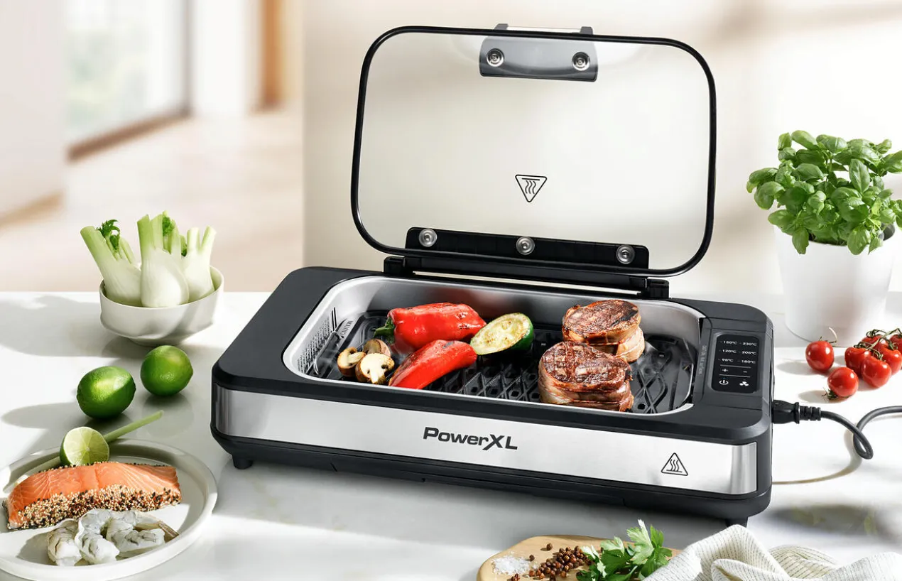 Tischgrill mit integriertem Rauchabzug