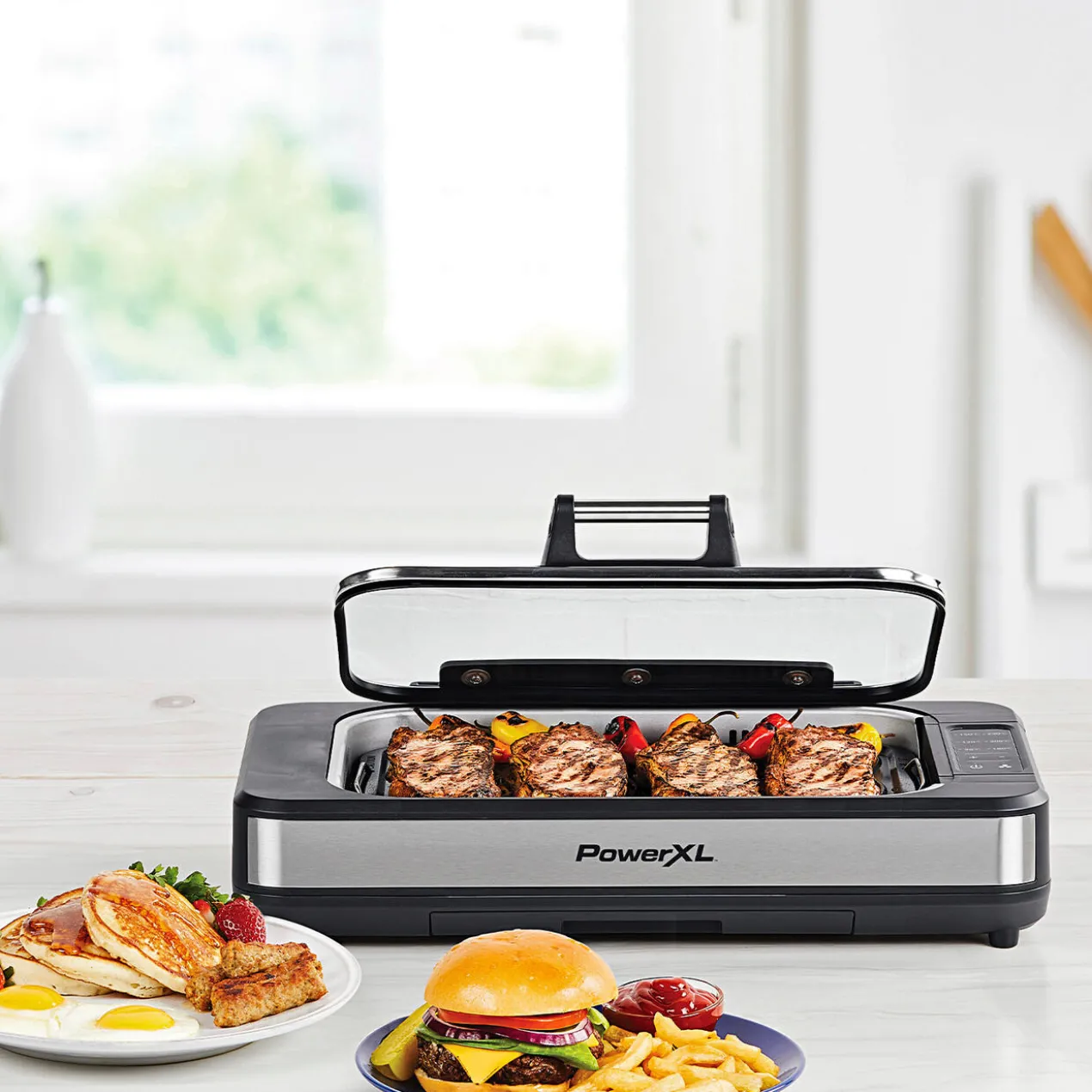 Tischgrill mit integriertem Rauchabzug