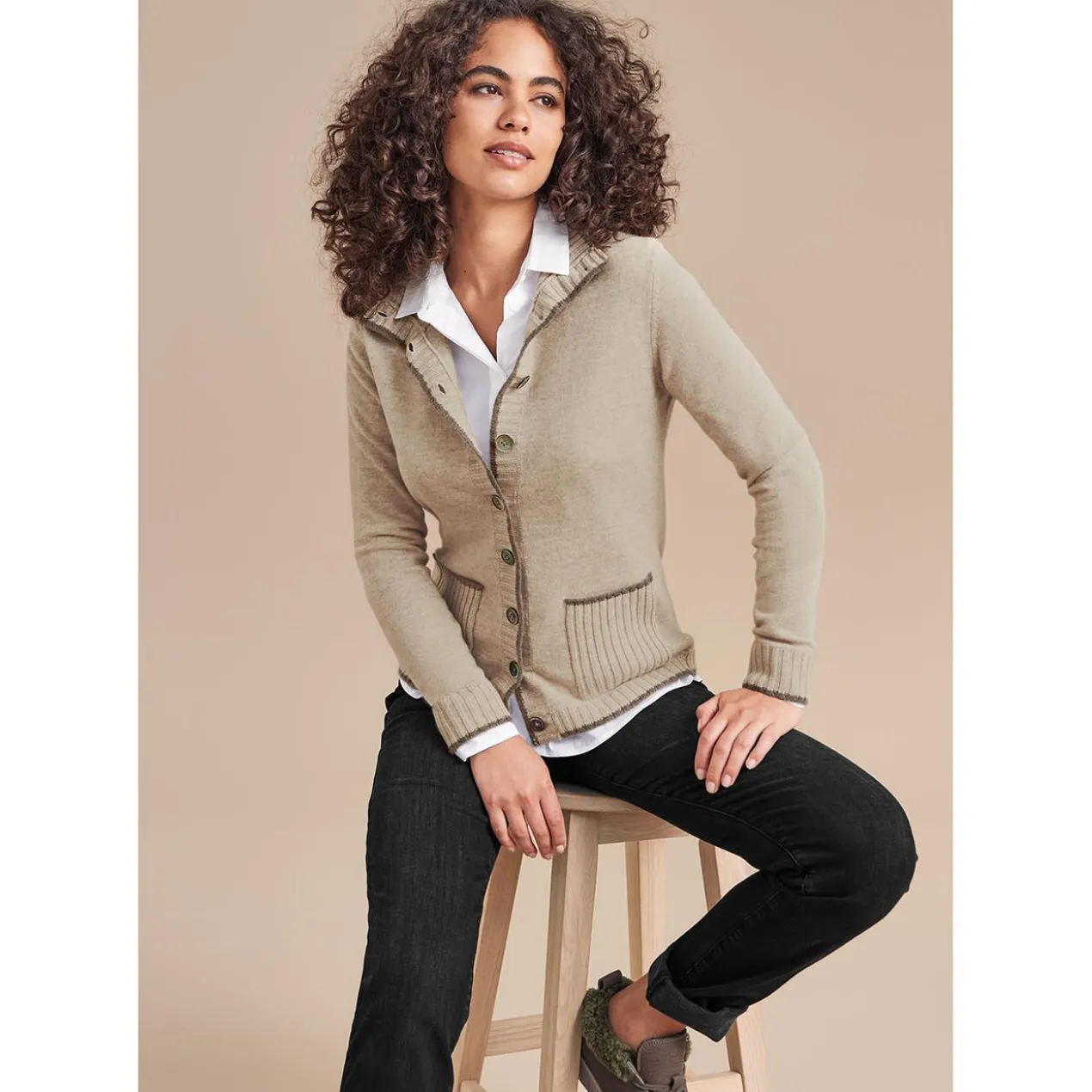 Two-Ply Kaschmir-Cardigan