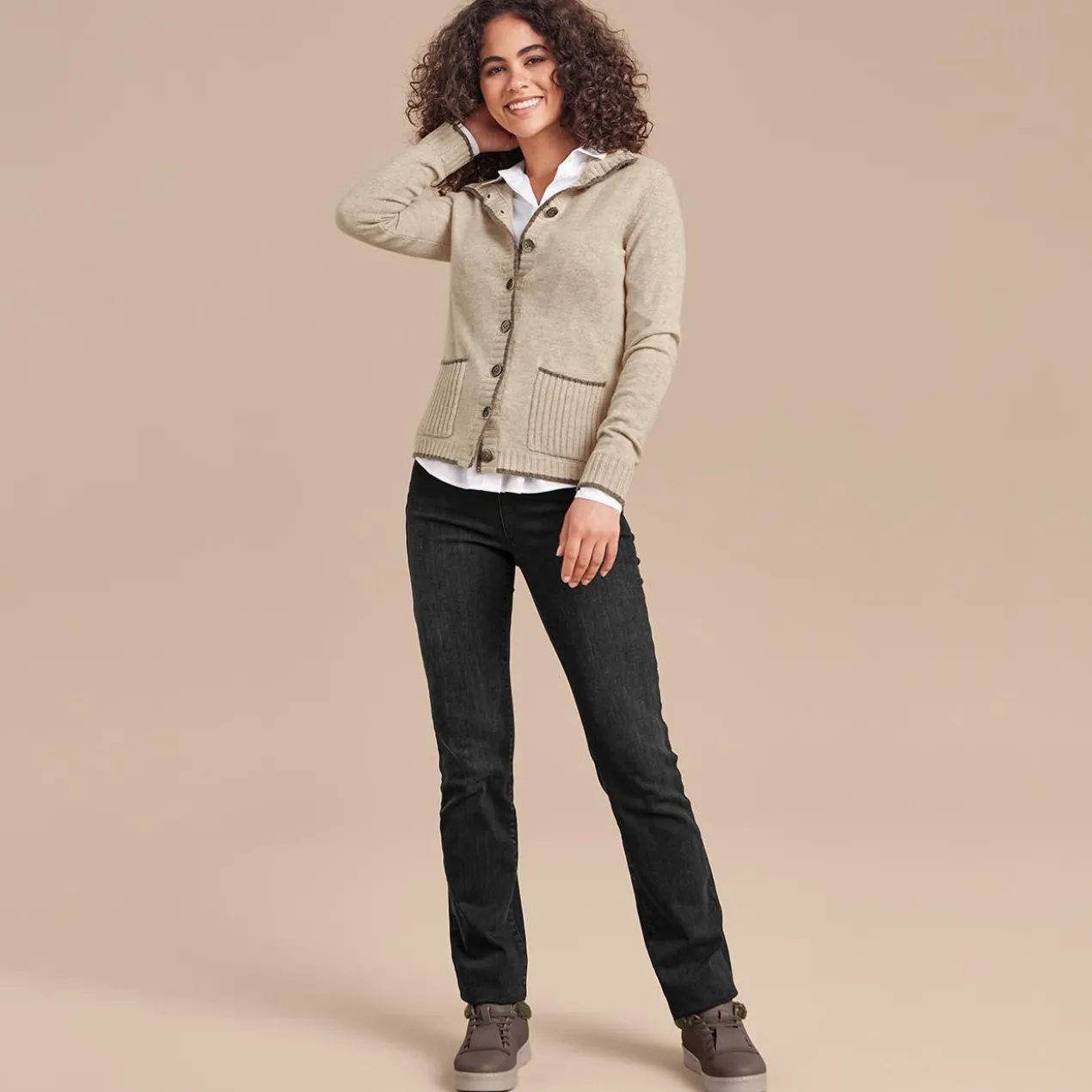Two-Ply Kaschmir-Cardigan