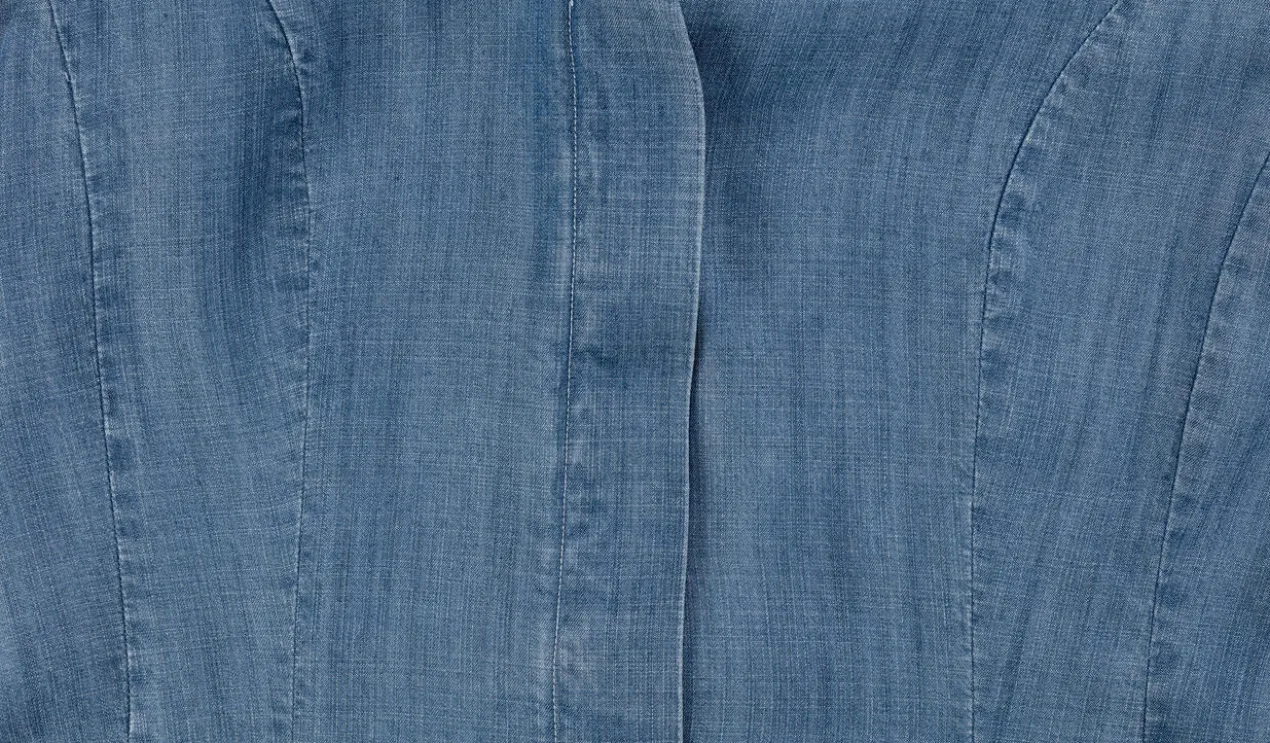 van Laack Denim-Kelchkragen-Bluse