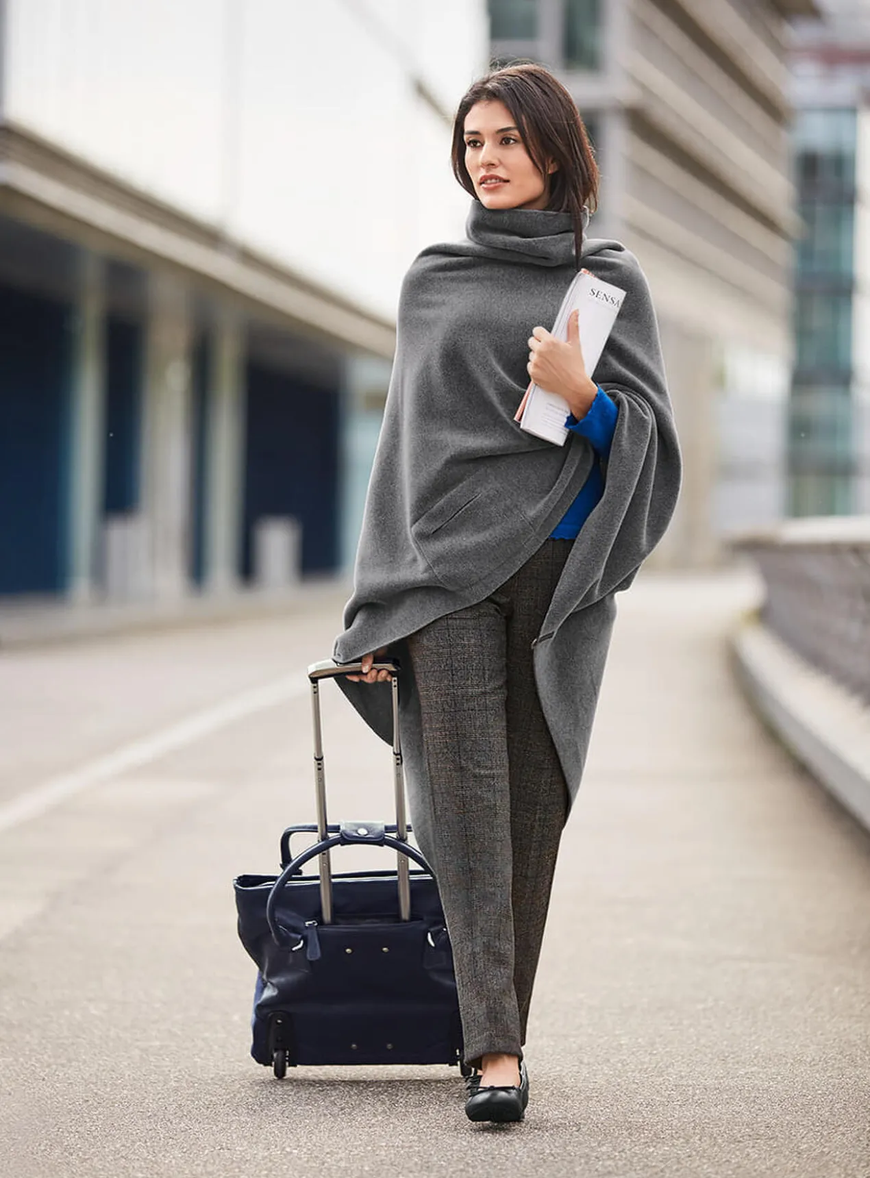 Waschbare Schurwoll-Glencheckhose