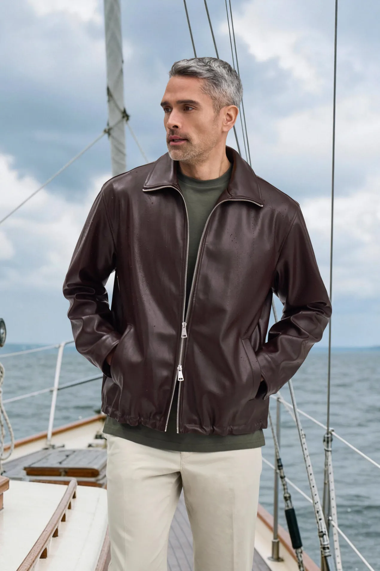Wetterfeste Kunstlederjacke